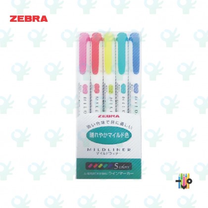 Zebra Highlighters Mildliner Highlighter (5 Colours/set) 