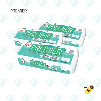 Premier Flower Embossed Toilet Tissue Roll 3 Ply X 10 Rolls 1 Packet / 3 Packets / 6 Packets